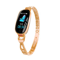 HKM-174355 Women's Gold Sports Bracelet with Step Counter and Touch Operation
