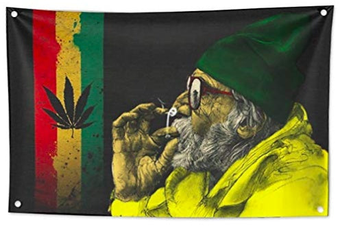 KTX-174547 European Style Cannabis Leaf Tapestry in Polyester Material