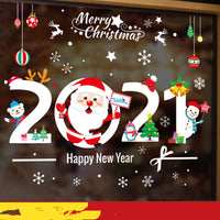 HKM-174611 Christmas Themed Ornament Stickers Set - 2021 Santa Claus Red Edition, Snowman, Trees, and Train Designs