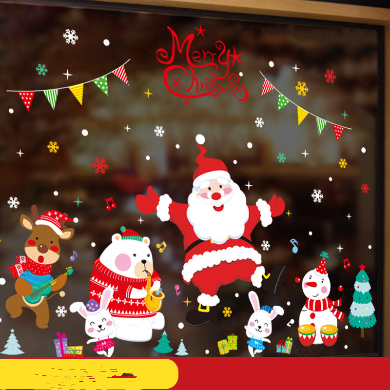 HKM-174611 Christmas Themed Ornament Stickers Set - 2021 Santa Claus Red Edition, Snowman, Trees, and Train Designs