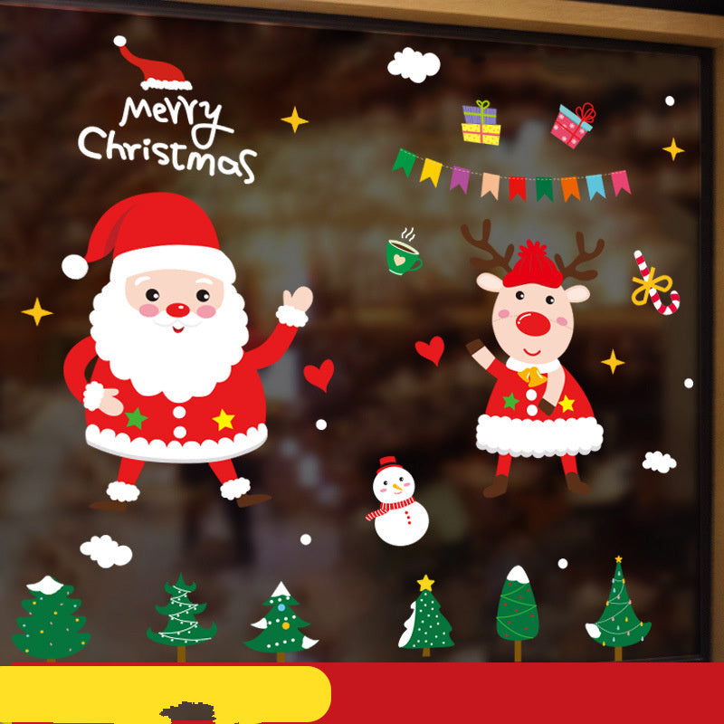 HKM-174611 Christmas Themed Ornament Stickers Set - 2021 Santa Claus Red Edition, Snowman, Trees, and Train Designs
