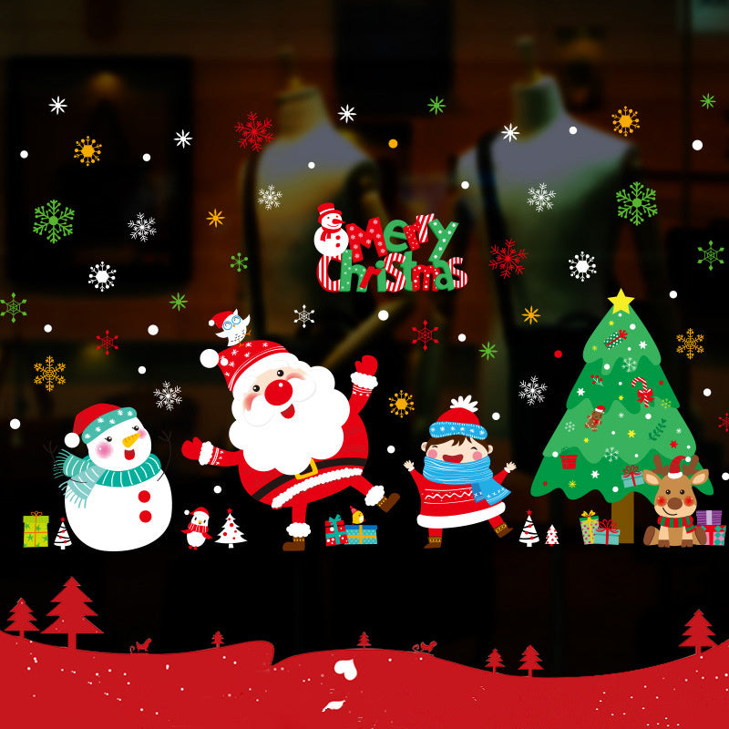 HKM-174611 Christmas Themed Ornament Stickers Set - 2021 Santa Claus Red Edition, Snowman, Trees, and Train Designs