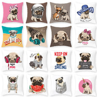HKM-174675 Cartoon Dog Peach Skin Pillowcase for Car, Sofa, and Waist Support
