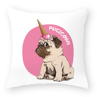HKM-174675 Cartoon Dog Peach Skin Pillowcase for Car, Sofa, and Waist Support