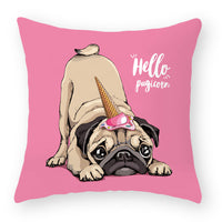 HKM-174675 Cartoon Dog Peach Skin Pillowcase for Car, Sofa, and Waist Support