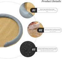 HKM-174675 Cooling Cat Mat - Rattan Pet Bed with Breathable Cushion for Small Breeds