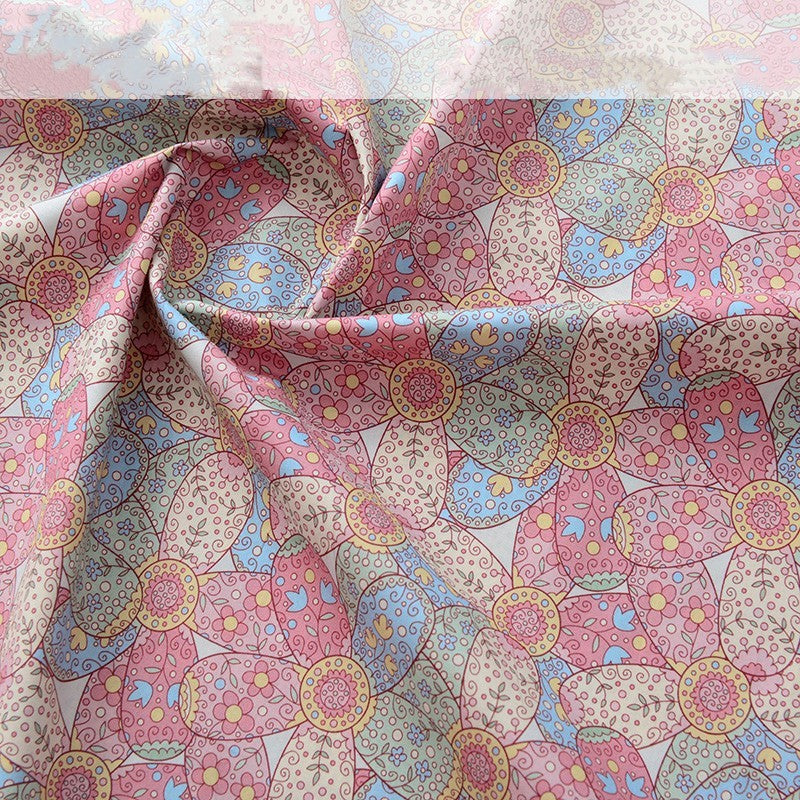 HKM-174675 Cotton Digital Printed Summer Fabric with Floral and Plant Designs, Soft and Lightweight, 50x140cm