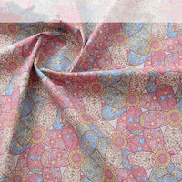 HKM-174675 Cotton Digital Printed Summer Fabric with Floral and Plant Designs, Soft and Lightweight, 50x140cm
