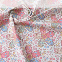 HKM-174675 Cotton Digital Printed Summer Fabric with Floral and Plant Designs, Soft and Lightweight, 50x140cm
