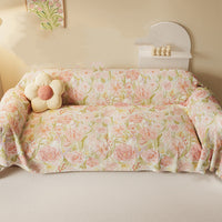 HKM-174995 Chenille Peony Sofa Cover - Floral Dust and Air Conditioner Protection in Multiple Sizes