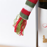 HKM-175123 Knitted Wool Wine Bottle Cover Set with Scarf and Hat Decor