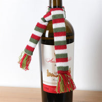 HKM-175123 Knitted Wool Wine Bottle Cover Set with Scarf and Hat Decor