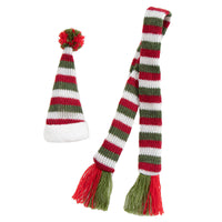 HKM-175123 Knitted Wool Wine Bottle Cover Set with Scarf and Hat Decor
