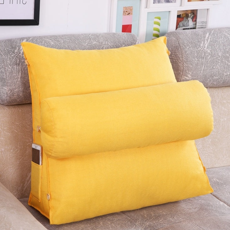 HKM-175123 Triangle Bedside Cushion - Spandex and PP Cotton Fill, Blended Material