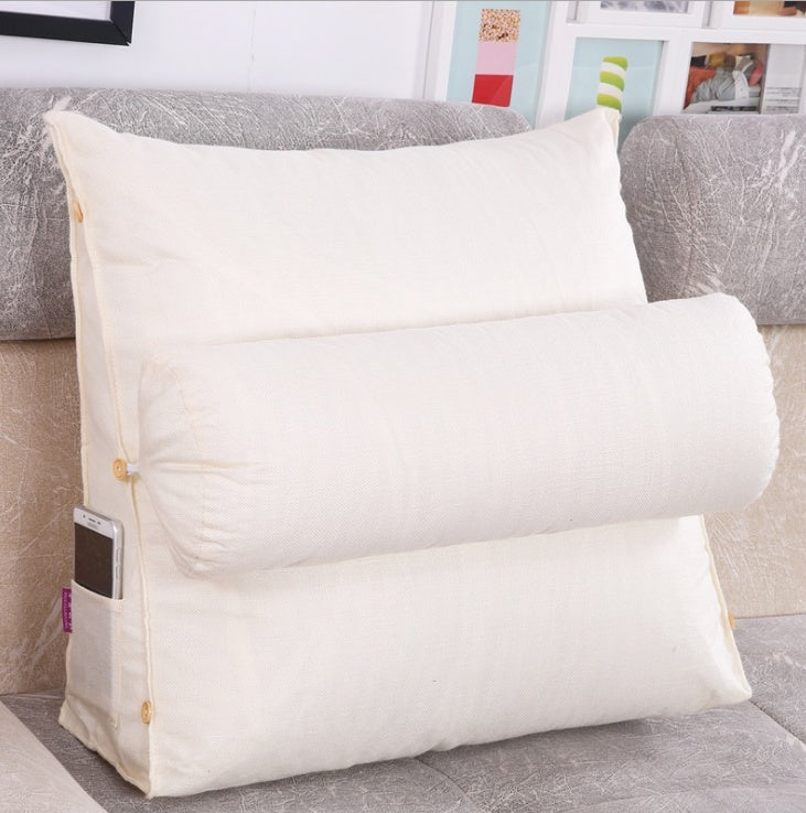 HKM-175123 Triangle Bedside Cushion - Spandex and PP Cotton Fill, Blended Material