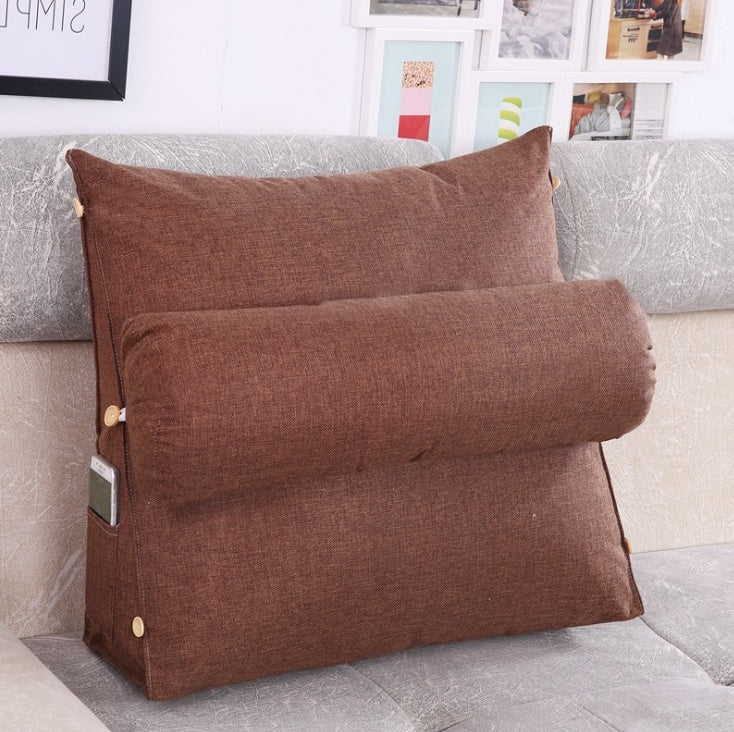 HKM-175123 Triangle Bedside Cushion - Spandex and PP Cotton Fill, Blended Material