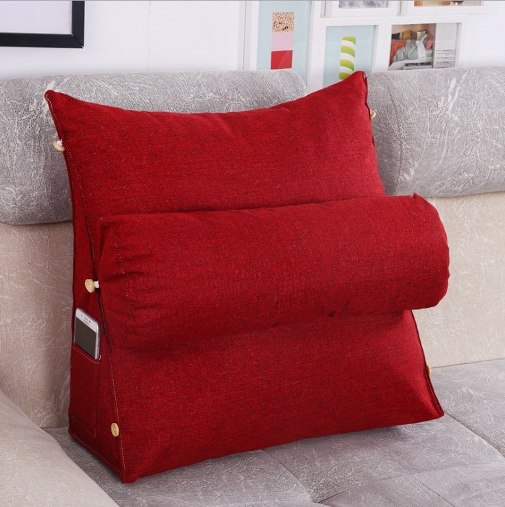 HKM-175123 Triangle Bedside Cushion - Spandex and PP Cotton Fill, Blended Material