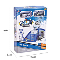 HKM-175251 Diecast Police Station Play Set with Alloy Vehicles for Kids Ages 3 and Up
