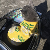 HKM-175571 Pineapple Print Wool Pet Sweater for Autumn and Winter - Casual Design in Yellow