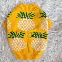 HKM-175571 Pineapple Print Wool Pet Sweater for Autumn and Winter - Casual Design in Yellow