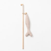 HKM-175635 Funny Cat Stick with Canvas Fish Rod Nibble Toy for Playful Kittens