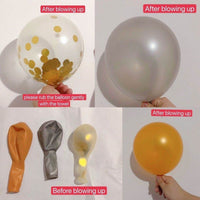 HKM-175763 Golden & Silver Balloon Decoration Set for Birthday Celebrations