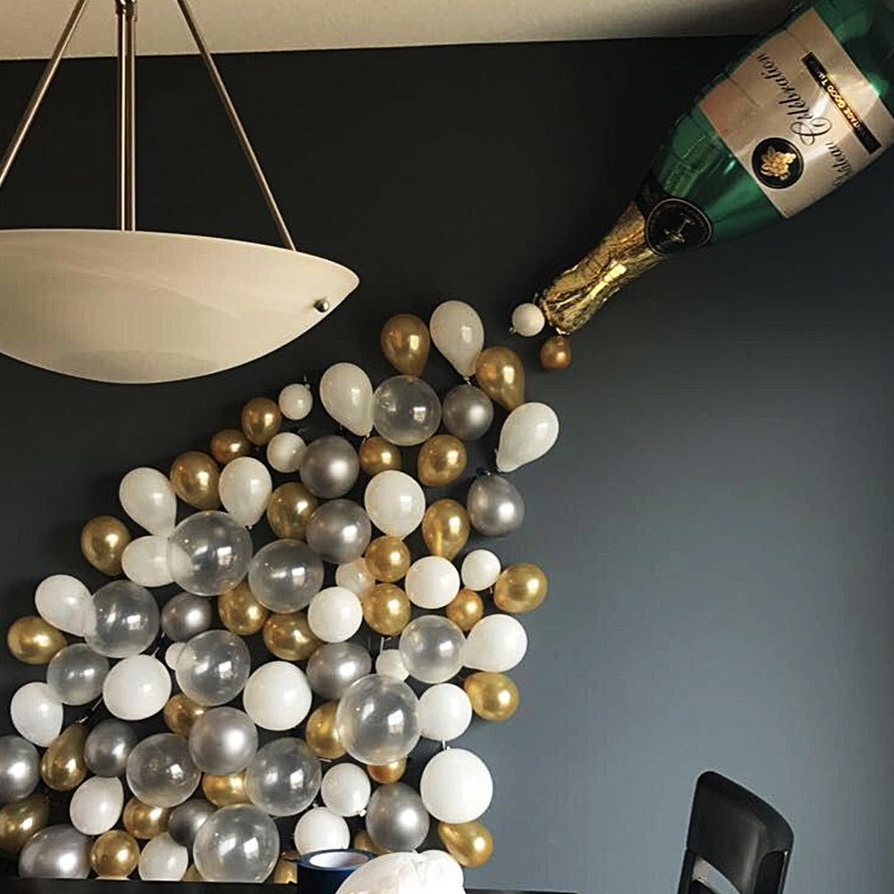 HKM-175763 Golden & Silver Balloon Decoration Set for Birthday Celebrations