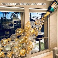 HKM-175763 Golden & Silver Balloon Decoration Set for Birthday Celebrations