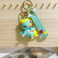 HKM-175827 Cute 3D Soft PVC Cartoon Horse Keychain for Bags - Unisex Key Ring Pendant