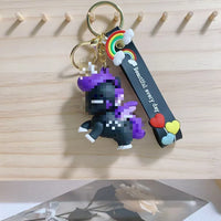 HKM-175827 Cute 3D Soft PVC Cartoon Horse Keychain for Bags - Unisex Key Ring Pendant
