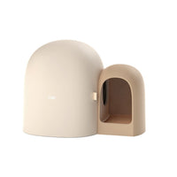 HKM-175827 Oversized Fully Enclosed Cat Litter Box in Aurora White, Moss Green, and Milk Tea Color