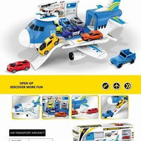 HKM-175955 Diecast Aircraft Carrier Helicopter Toy Set with Airplane & Cargo Vehicles for Kids