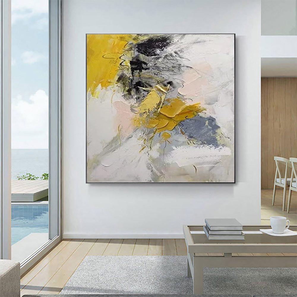 HKM-176083 Large Hand-Painted Modern Abstract Acrylic Canvas Art for Living Room Decor