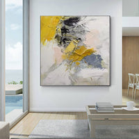 HKM-176083 Large Hand-Painted Modern Abstract Acrylic Canvas Art for Living Room Decor