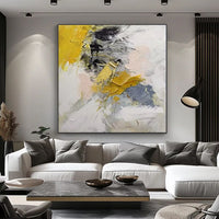 HKM-176083 Large Hand-Painted Modern Abstract Acrylic Canvas Art for Living Room Decor
