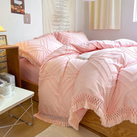 HKM-176147 Bohemian Cotton Quilt Set - 4-Piece Ins Wind Stereo Style for 1.5m, 1.8m, and 2.0m Beds