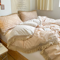 HKM-176147 Bohemian Cotton Quilt Set - 4-Piece Ins Wind Stereo Style for 1.5m, 1.8m, and 2.0m Beds