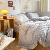 HKM-176147 Bohemian Cotton Quilt Set - 4-Piece Ins Wind Stereo Style for 1.5m, 1.8m, and 2.0m Beds