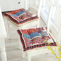 HKM-176211 Wear-Resistant Corduroy Chair Cushion - 43x43cm with Straps, Various Designs Available