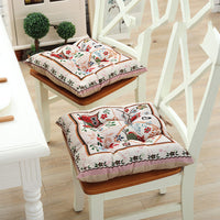 HKM-176211 Wear-Resistant Corduroy Chair Cushion - 43x43cm with Straps, Various Designs Available