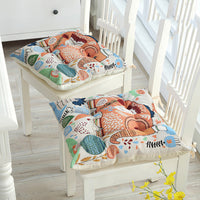 HKM-176211 Wear-Resistant Corduroy Chair Cushion - 43x43cm with Straps, Various Designs Available