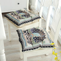 HKM-176211 Wear-Resistant Corduroy Chair Cushion - 43x43cm with Straps, Various Designs Available