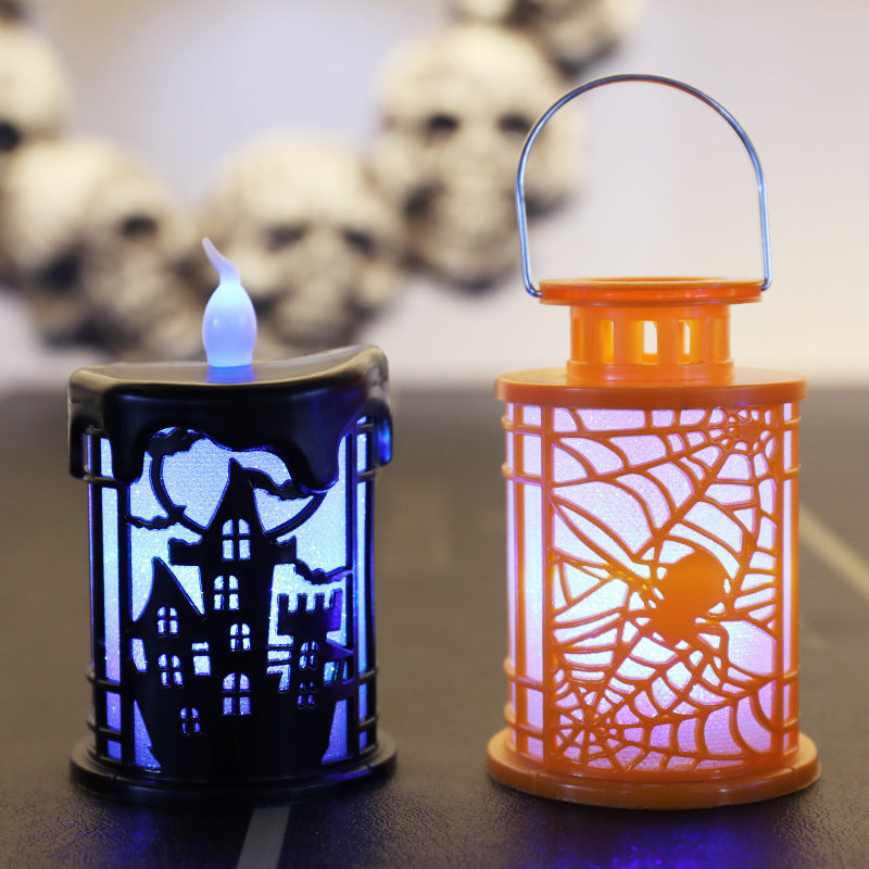HKM-176275 Small Orange and Black Oil Lamp Prop for Halloween Scene Decoration