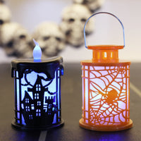 HKM-176275 Small Orange and Black Oil Lamp Prop for Halloween Scene Decoration