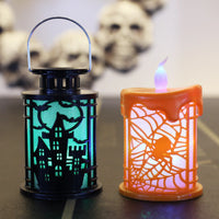 HKM-176275 Small Orange and Black Oil Lamp Prop for Halloween Scene Decoration