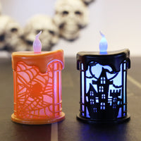 HKM-176275 Small Orange and Black Oil Lamp Prop for Halloween Scene Decoration