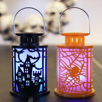 HKM-176275 Small Orange and Black Oil Lamp Prop for Halloween Scene Decoration