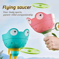 HKM-176403 String Pull Frog Flying Saucer Launcher - Outdoor Flying Toy for Kids Age 5 and Up