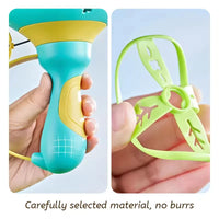 HKM-176403 String Pull Frog Flying Saucer Launcher - Outdoor Flying Toy for Kids Age 5 and Up