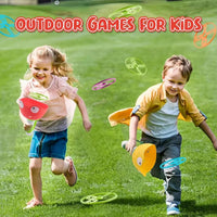 HKM-176403 String Pull Frog Flying Saucer Launcher - Outdoor Flying Toy for Kids Age 5 and Up